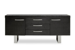 Orsina Grey Elm Wood Sideboard, Natural Grey Finished Elm Cabinet With Polished Stainless Steel U Legs - thumbnail 5