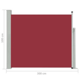 Berkfield Patio Retractable Side Awning 100X300 Cm Red - thumbnail 8