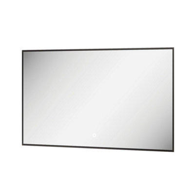 Plum&clay Rio Black Framed Backlit Led Bathroom Mirror With Dual Light (W)100Cm (H)55Cm - image 1