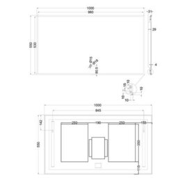Plum&clay Rio Black Framed Backlit Led Bathroom Mirror With Dual Light (W)100Cm (H)55Cm - thumbnail 3