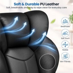 Yaheetech Pu Leather Big And Tall Executive Office Chair With Footrest, Black - thumbnail 6