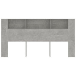 Berkfield Headboard Cabinet Concrete Grey 200X18.5X104.5 Cm - thumbnail 3
