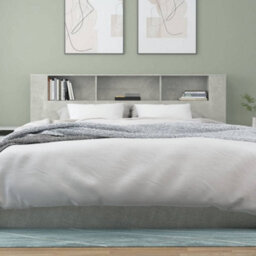 Berkfield Headboard Cabinet Concrete Grey 200X18.5X104.5 Cm - thumbnail 5