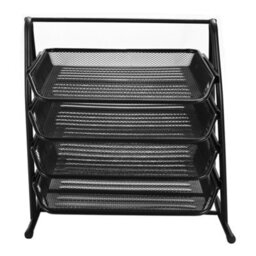 Living And Home 4 Tier Metal Mesh Office File Holder Document Tray Rack Desk Organizer - thumbnail 5