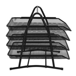 Living And Home 4 Tier Metal Mesh Office File Holder Document Tray Rack Desk Organizer - thumbnail 4
