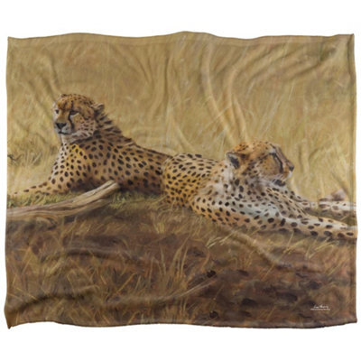Wild Wings African Cats 2 Silky Supersoft Blanket Sand (One Size) - image 1