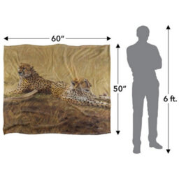 Wild Wings African Cats 2 Silky Supersoft Blanket Sand (One Size) - thumbnail 5