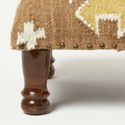 Homescapes Jaipur Handwoven Kilim Footstool 40 X 40 Cm - thumbnail 3