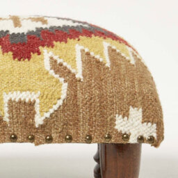 Homescapes Jaipur Handwoven Kilim Footstool 40 X 40 Cm - thumbnail 4