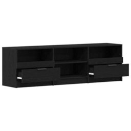 Berkfield Modern Tv Cabinet Black Oak 150X33,5X45 Cm Engineered Wood - thumbnail 4