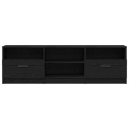 Berkfield Modern Tv Cabinet Black Oak 150X33,5X45 Cm Engineered Wood - thumbnail 6