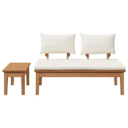Berkfield Garden Bench 2 Pcs Brown Solid Teak Wood - thumbnail 8