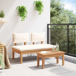 Berkfield Garden Bench 2 Pcs Brown Solid Teak Wood - thumbnail 4
