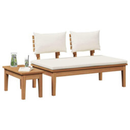 Berkfield Garden Bench 2 Pcs Brown Solid Teak Wood - thumbnail 3