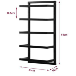 House Of Home Towel Holder Rail 5 Tier Bathroom Storage Rack Wall Mounted Quality Black Finish - thumbnail 2