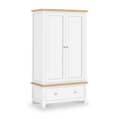 Farro Xl White Double Wardrobe With Drawer - By Roseland Furniture - image 1