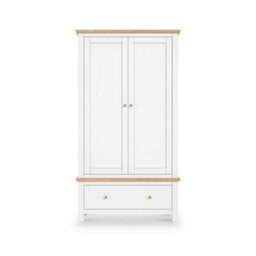 Farro Xl White Double Wardrobe With Drawer - By Roseland Furniture - thumbnail 6
