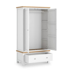 Farro Xl White Double Wardrobe With Drawer - By Roseland Furniture - thumbnail 3