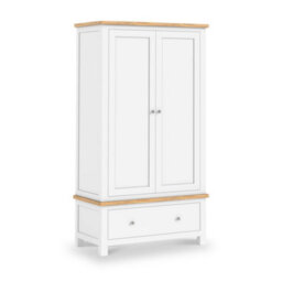 Farro Xl White Double Wardrobe With Drawer - By Roseland Furniture - thumbnail 1