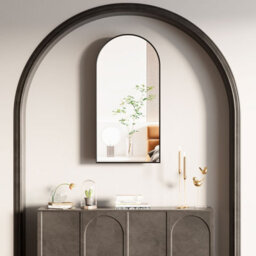 Keepreaper Sleek Arched Bathroom Mirror Cabinet Black Metal Framed Wall Mounted 40 X 80 Cm Bathroom Cabinet - thumbnail 9
