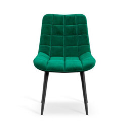 More4Homes Set Of 4 Nova Modern Velvet Dining Chair Padded Seat Metal Legs Kitchen (Green) - thumbnail 3