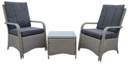 Furniture One Rattan Bistro Set Furniture Nature 3 Pcs Patio Weave Companion Chair Table Set 2 Seater Free Cover - thumbnail 5