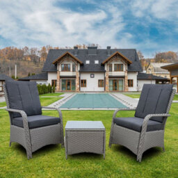 Furniture One Rattan Bistro Set Furniture Nature 3 Pcs Patio Weave Companion Chair Table Set 2 Seater Free Cover - thumbnail 1