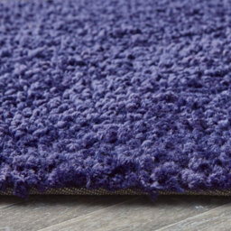 Navy Plain Shaggy Rug, Easy To Clean Rug, Handmade Modern Rug For Bedroom, Living Room, & Dining Room-60Cm X 110Cm - thumbnail 2