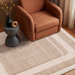 Sweeek - Indoor Rug With Beige And Cream Graphic Pattern 170X120 Cm - Akai - thumbnail 4