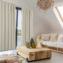 "Deconovo Room Darkening Curtains Pencil Pleat Curtains Energy Saving Curtains For Bedroom W55""x L79"" Light Beige One Pair" - thumbnail 4