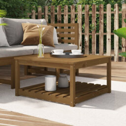Berkfield Garden Table Honey Brown 82.5X82.5X45 Cm Solid Wood Pine - thumbnail 1