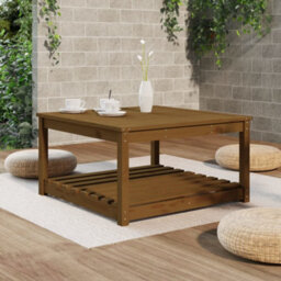 Berkfield Garden Table Honey Brown 82.5X82.5X45 Cm Solid Wood Pine - thumbnail 3