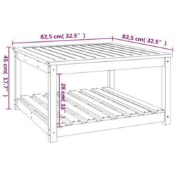 Berkfield Garden Table Honey Brown 82.5X82.5X45 Cm Solid Wood Pine - thumbnail 8