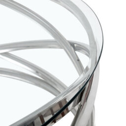 Furniture in Fashion Enrico Round Clear Glass Coffee Table With Silver Base - thumbnail 5