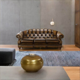 Chesterfield 3 Seater Sofa Settee Antique Tan Leather In Victoria Style - thumbnail 3