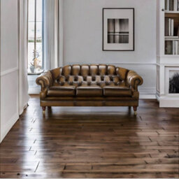 Chesterfield 3 Seater Sofa Settee Antique Tan Leather In Victoria Style - thumbnail 2