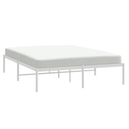 Vidaxl Metal Bed Frame Without Mattress White 160X200Cm - thumbnail 4