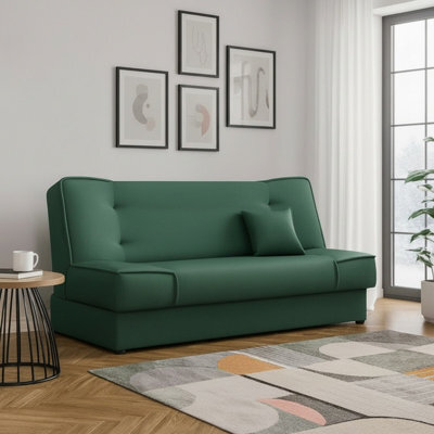 Gabi Comfortable 3 Seater Sofa Bed With Storage And Sleeping Function Light Green - image 1