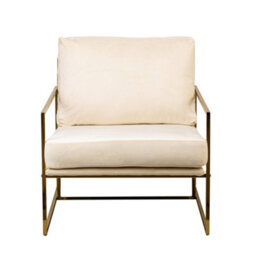 Nordlys Metal And Beige Velvet Lounge Chair Vintage Style Living Room - thumbnail 7