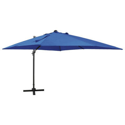 Berkfield Cantilever Umbrella With Pole And Led Lights Azure Blue 300 Cm - image 1