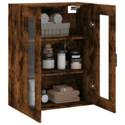 Berkfield Wall Mounted Cabinet Smoked Oak 69.5X34X90 Cm - thumbnail 5