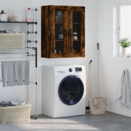 Berkfield Wall Mounted Cabinet Smoked Oak 69.5X34X90 Cm - thumbnail 1