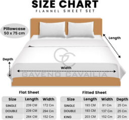 Gc Gaveno Cavailia Plain Double Bed Flannelette Sheet Set White Thermal Soft Sheets Full Set -Fitted Sheet +Flat Sheet +Pillowcase - thumbnail 6