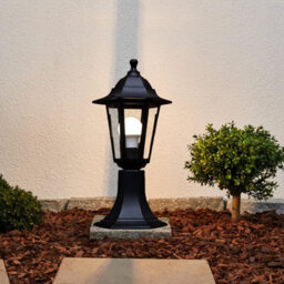 CGC Lighting Cgc Black Outdoor Pedestal Short Post Lantern Traditional Vintage Light Garden Patio Door Lamp Ip44 Weatherproof Polycarbonate - thumbnail 5