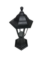 CGC Lighting Cgc Black Outdoor Pedestal Short Post Lantern Traditional Vintage Light Garden Patio Door Lamp Ip44 Weatherproof Polycarbonate - thumbnail 6