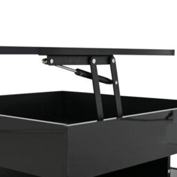 Abrihome Black Liftable Coffee Table With Led Lights - 65X65X38.5Cm High-Gloss Square Side Table, Hidden Storage  For Living Room - thumbnail 9