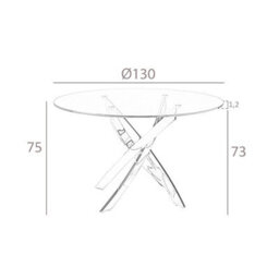 Angel Cerda Stylish Round Tempered Glass Dining Table With Chrome-Plated Steel Legs - thumbnail 7