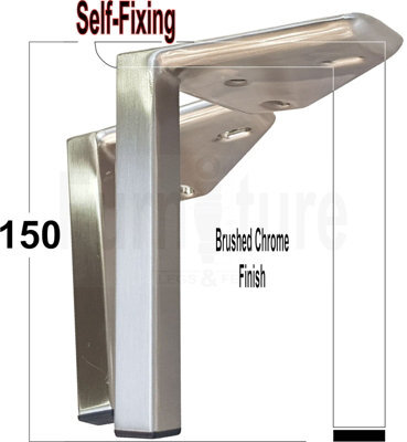 L&F 4X Metal Furniture Settee Legs Cabinet Sofa Feet 150mm High Chair Beds Brushed Chrome - image 1