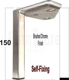 L&F 4X Metal Furniture Settee Legs Cabinet Sofa Feet 150mm High Chair Beds Brushed Chrome - thumbnail 5