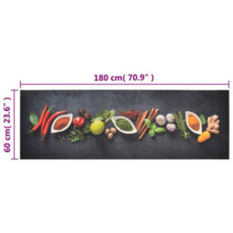 Berkfield Kitchen Rug Washable Spices 60X180 Cm Velvet - thumbnail 5